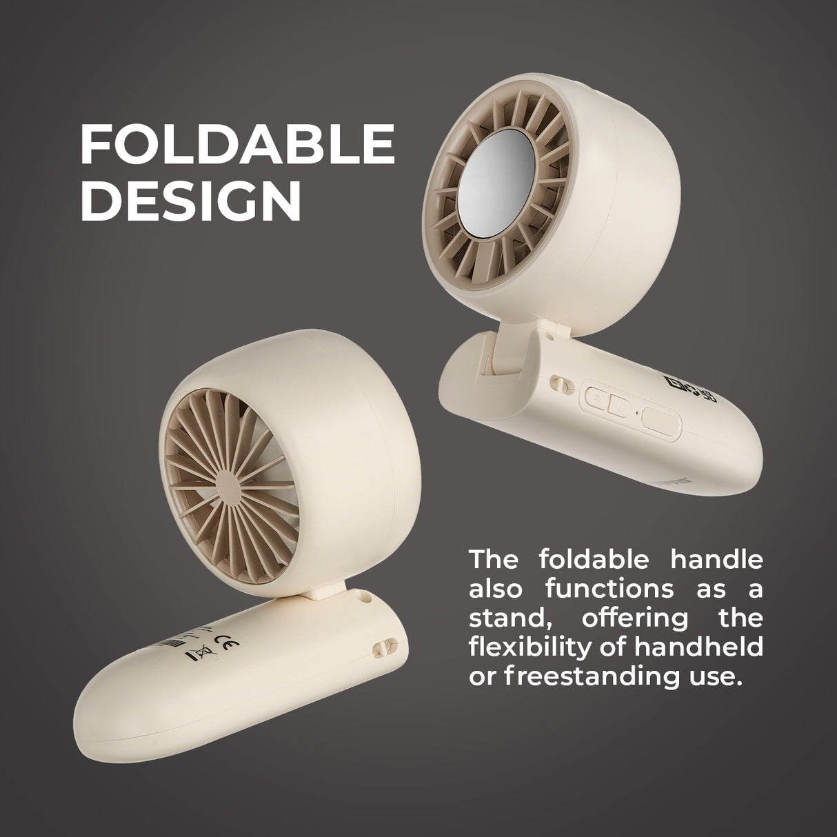 Geepas Mini Foldable Cooling Fan- GF21225/ 3 Speed Control, Cooling Function, 8 Hours Long Working Time/Small, Portable Design  for Women and Men/ Pink, 2 Years Warranty