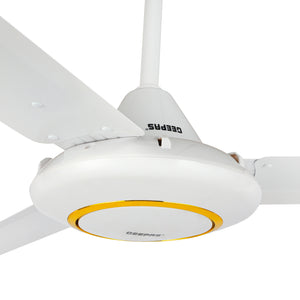 Geepas 56" Ceiling Fan- GF3012/ with 5 Speed Regulator Control, High Performance Copper Motor for Wind/ Ideal for Home, Office, Apartment, Etc./ 5 Years Warranty, White