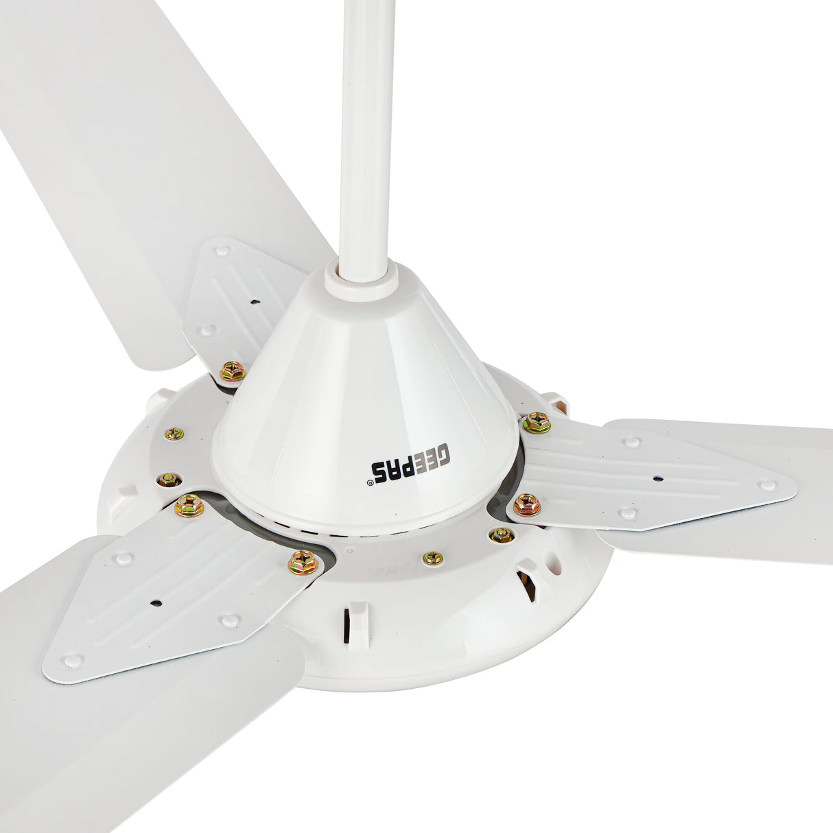 Geepas 56" Ceiling Fan- GF3012/ with 5 Speed Regulator Control, High Performance Copper Motor for Wind/ Ideal for Home, Office, Apartment, Etc./ 5 Years Warranty, White