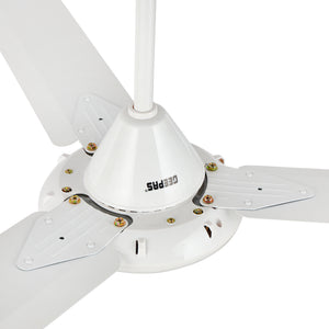Geepas 56" Ceiling Fan- GF3012/ with 5 Speed Regulator Control, High Performance Copper Motor for Wind/ Ideal for Home, Office, Apartment, Etc./ 5 Years Warranty, White