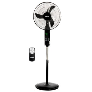Geepas GF9466 16” Stand Fan with Remote Control | 3-Speed Control | 7.5Hour Timer | LED Display| Touch Switch| Powerful 60W Motor | Adjustable Height| 2 Years Warranty