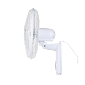 Geepas 16" Wall Fan with Remote Control- GF9479/ with 12 Hours Timer, 3-Speed Controls, 5 Leaf Blades/ Wide Angle Horizontal Oscillation and Efficient Cooling, White
