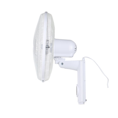 Geepas 16" Wall Fan with Remote Control- GF9479/ with 12 Hours Timer, 3-Speed Controls, 5 Leaf Blades/ Wide Angle Horizontal Oscillation and Efficient Cooling, White