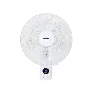 Geepas GF9479 16-Inch Wall Fan with Remote Control | 60W | 3 Speeds | 12-Hour Timer | 1250 RPM Air Delivery | 5 Aerodynamic AS Blades  | Wide Horizontal Oscillation