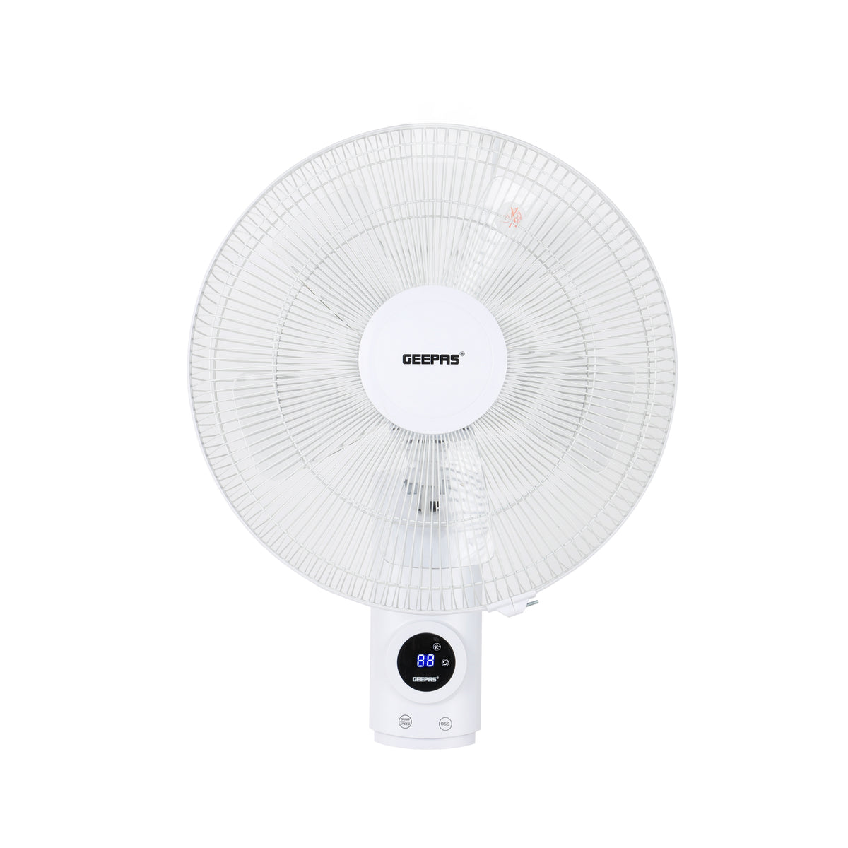 Geepas GF9479 16-Inch Wall Fan with Remote Control |Powerful Copper Motor | 3 Speed Settings | 5 AS Blades | Wide-Angle Oscillation | Overheat Protection | Durable Design