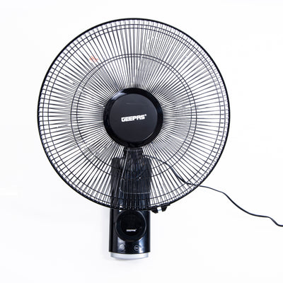 Geepas 16" Wall Fan with Remote Control- GF9479/ with 12 Hours Timer, 3-Speed Controls, 5 Leaf Blades/ Wide Angle Horizontal Oscillation and Efficient Cooling