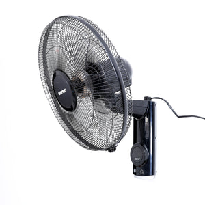 Geepas GF9479 16-Inch Wall Fan with Remote Control | 60W | 3 Speeds | 12-Hour Timer | 1250 RPM Air Delivery | 5 Aerodynamic AS Blades  | Wide Horizontal Oscillation