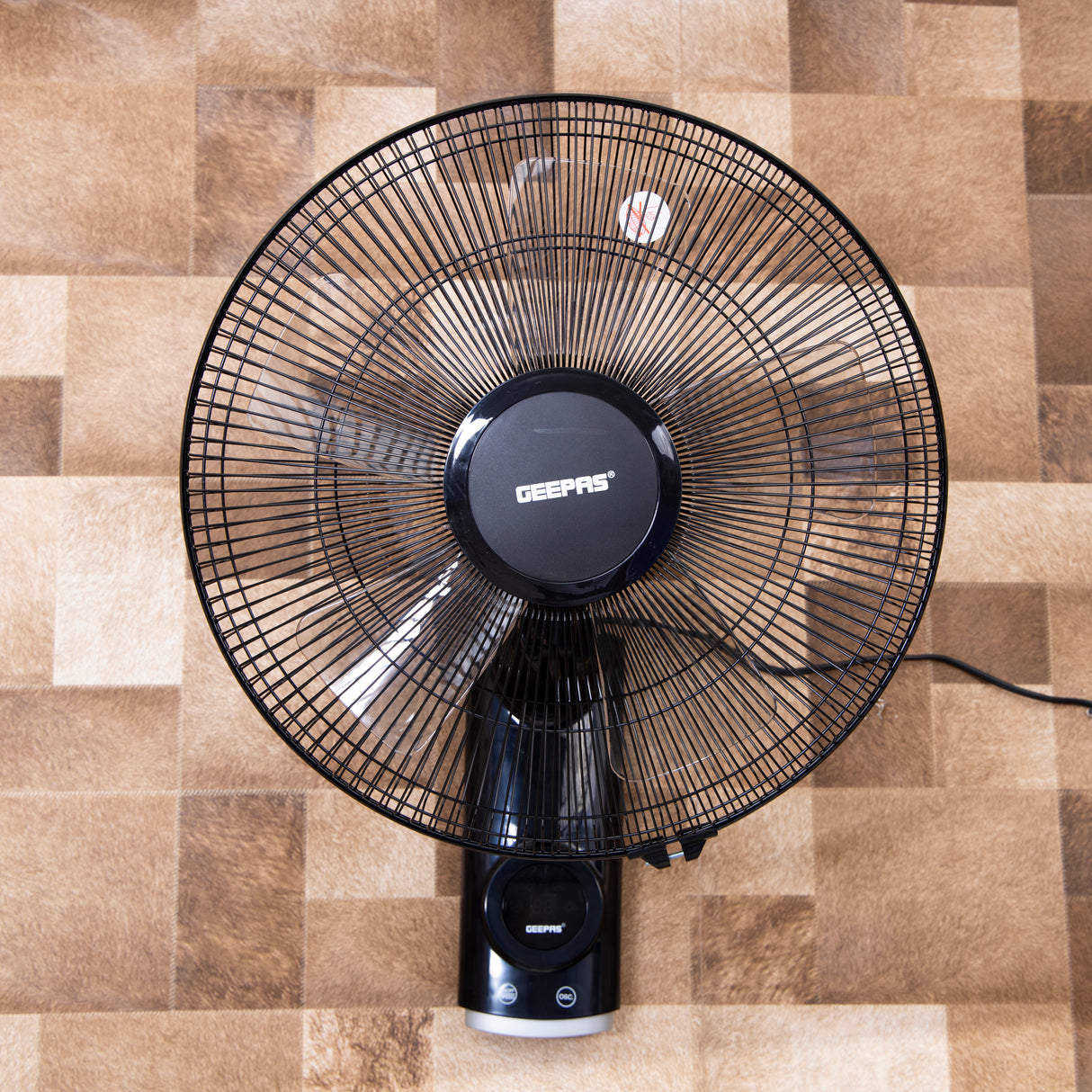 Geepas 16" Wall Fan with Remote Control- GF9479/ with 12 Hours Timer, 3-Speed Controls, 5 Leaf Blades/ Wide Angle Horizontal Oscillation and Efficient Cooling