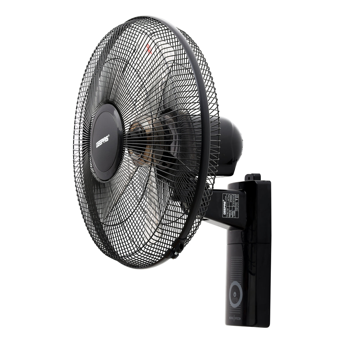 Geepas GF9483 16 Inch Wall Fan | Powerful Copper Motor with 3 Speed Control | 5 Durable AS Blades | Wide Angle Oscillation | Overheat Protection |  2 Years Warranty