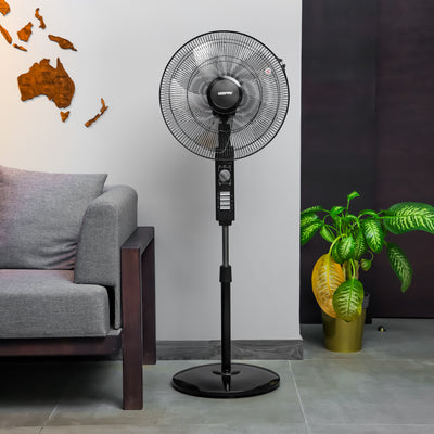 Geepas GF9605 18" Stand Fan | Adjustable height | 3 speed | Tilt Setting with Overheat Protection | Wide Oscillation | Self-Protection when Over Heated
