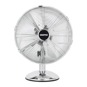 Geepas GF9610 12” Metal Table Fan | 3-Speed Powerful Cooling with High-Performance Motor | Durable Metal Body | Adjustable Tilt | Wide Oscillation | 2 Years Warranty