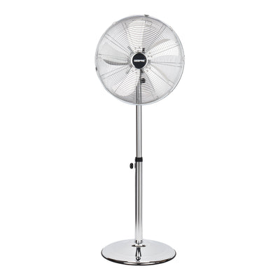 Geepas 16" Metal Stand Fan- GF9611L/ Pedestal Fans with Adjustable Pitch Angle and 5 Aluminum Blade for Strong Wind, 3-Speed Levels/ High Performance 50W Motor