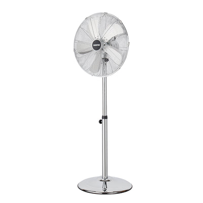 Geepas 16" Metal Stand Fan- GF9611L/ Pedestal Fans with Adjustable Pitch Angle and 5 Aluminum Blade for Strong Wind, 3-Speed Levels/ High Performance 50W Motor