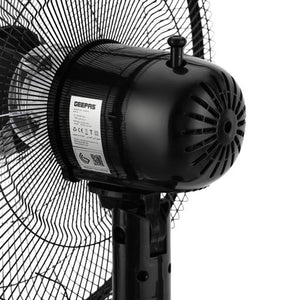 Geepas GF9615  16-Inch Stand Fan | 50W powerful motor |  5 blades | 3-speed control | oscillation|   adjustable height |2-year warranty|  Ideal for Home, Office,  Etc