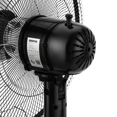 Geepas GF9615  16-Inch Stand Fan | 50W powerful motor |  5 blades | 3-speed control | oscillation|   adjustable height |2-year warranty|  Ideal for Home, Office,  Etc