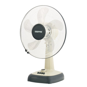 Geepas GF9616 16” Table Fan with 3-Speed Control | High Wind Speed | 60-Minute Timer| Automatic Oscillation | 5 Leaf Blades | Powerful Copper Motor | 2 Years Warranty