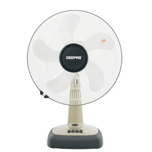 Geepas GF9616 16” Table Fan with 3-Speed Control | High Wind Speed | 60-Minute Timer| Automatic Oscillation | 5 Leaf Blades | Powerful Copper Motor | 2 Years Warranty