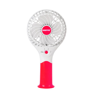 Geepas GF9617 Rechargeable Mini Fan | 3 Speed Portable Handheld Fan with 3.7V Lithium Battery | Brushless Motor | USB Charging | Quiet Operation | 2 Years Warranty