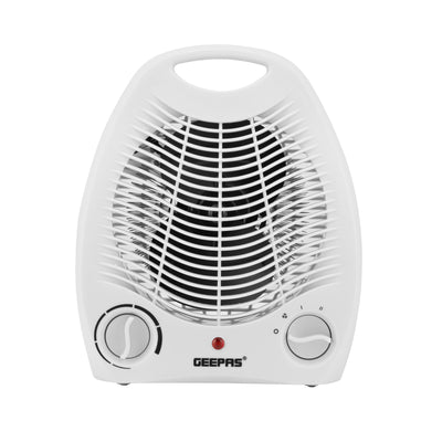 Geepas GFH9518 Fan Heater | 2000W/1000W Dual Heating Power with Adjustable Thermostat| Power Indicator Light | Overheat Protection | Portable Design | 2 Years Warranty