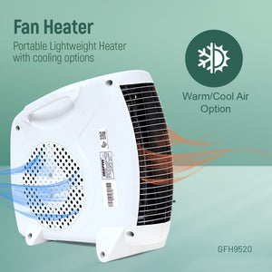 Geepas GFH9520 2000W Fan Heater | Adjustable Thermostat| Cool/Warm/Hot Wind Selection| Instant Heating| Overheat Protection| Power Indicator Light|  2 Years Warranty