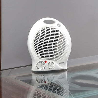 Geepas GFH9521 Fan Heater | 1000W/2000W Adjustable Thermostat| Cool/Warm/Hot Air Selection| Overheat Protection| Power Indicator Light & Carry Handle | 2 Years Warranty