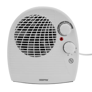 Geepas GFH9522 2000W Fan Heater | 3 Heat Settings Fan/1000W/2000W| Adjustable Thermostat| Powerful Copper Motor| Overheat Protection | Safety Fuse | 2 Years Warranty