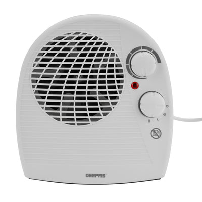Geepas GFH9522 2000W Fan Heater | 3 Heat Settings Fan/1000W/2000W| Adjustable Thermostat| Powerful Copper Motor| Overheat Protection | Safety Fuse | 2 Years Warranty