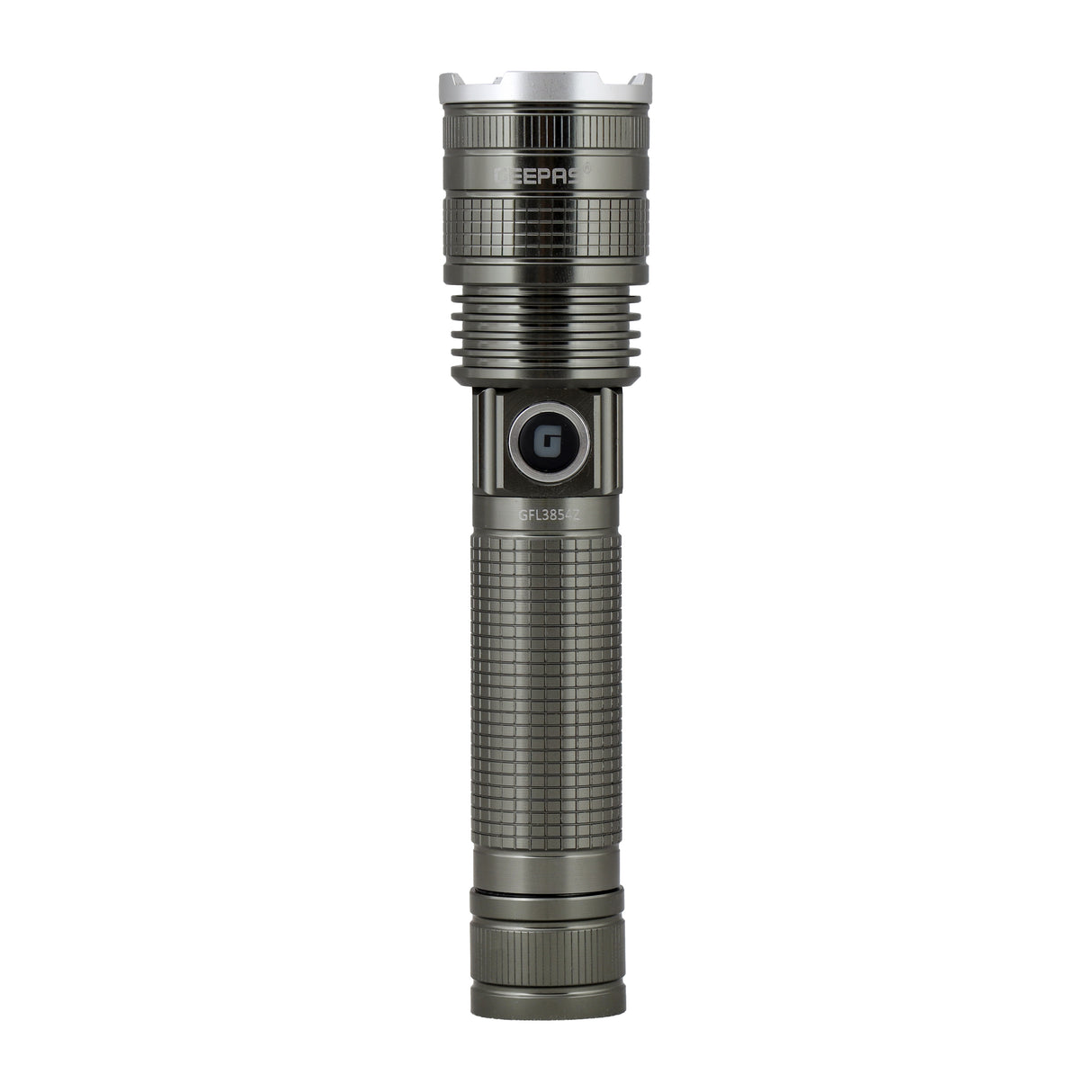Geepas GFL3854 Rechargeable LED Flashlight |Super Bright Micro LED Torch with 4.5H Working | Portable, Durable & Powerful Torch for Camping, Hiking, Trekking |6M Warranty