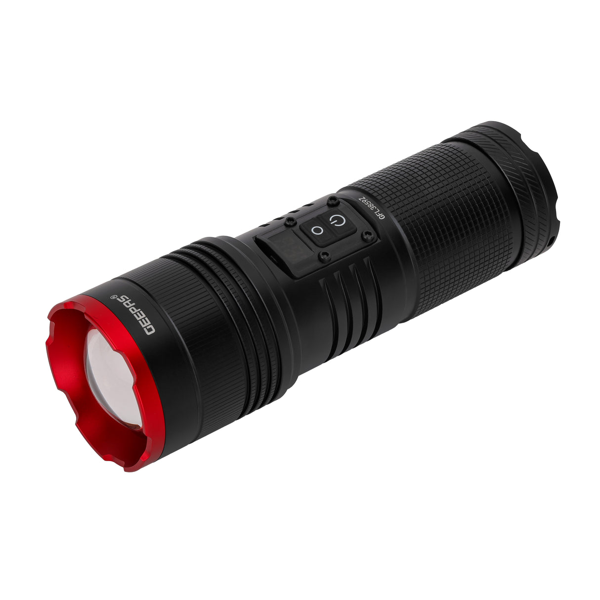 Geepas GFL3859 Zoomable LED Flashlight with Powerbank & Camping Light | Digital Display | 3000 Lumens High Power LED |10000mAh Battery |  Type-C Charging & Emergency Use