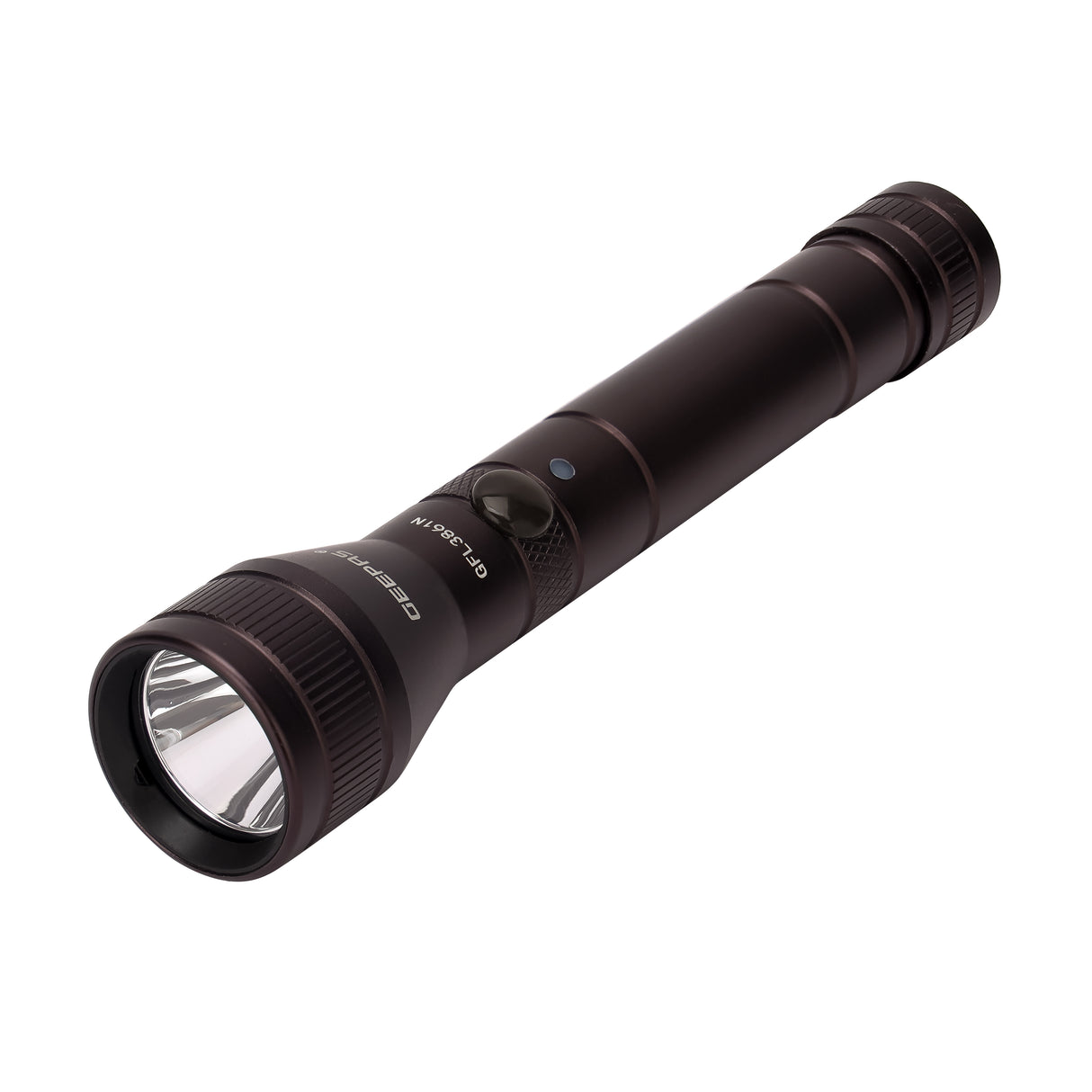 Geepas GFL3861 Rechargeable LED Flashlight | CREE LED | 1000m Beam Range | IP64 Waterproof | Durable 6063 aluminum alloy body | Rechargeable 14500 Li-ion battery