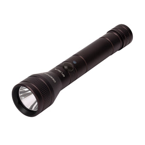 Geepas GFL3861 Rechargeable LED Flashlight | CREE LED | 1000m Beam Range | IP64 Waterproof | Durable 6063 aluminum alloy body | Rechargeable 14500 Li-ion battery