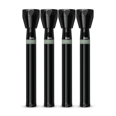 Geepas GFL4601 Rechargeable LED Flashlight 4PCS Combo | 7W CREE LED | 5000mAh Battery | 2000m Beam Range | Aircraft-grade aluminium body | Stable &regulated light output