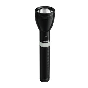 Geepas GFL4641 Rechargeable LED Flashlight 7W | 3000mAh Li-Ion Battery | Aircraft-Grade Aluminium Torch | Compact and ergonomic design |One-touch push button operation