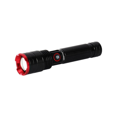 Geepas GFL4667 Zoomable LED Flashlight | 1500 Lumens | Type-C Rechargeable Torch | Long-range beam distance up to 600 meters | 6063 aircraft-grade aluminium alloy body