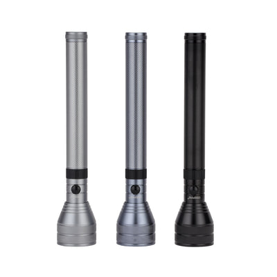 Geepas GFL4680 Rechargeable LED Flashlight | 3PCS Combo | 6000mAh Aluminium Torch|  Up to 4 Hours  Runtime | Aircraft-Grade Aluminium Body | Rechargeable Up to 1500 Times