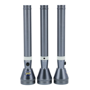 Geepas GFL51026 Rechargeable 7W T6 LED Flashlight | 3PCS Combo | 4000mAh Aluminium Torch | Up to 4 Hours Runtime | Aircraft-Grade Aluminium Body | Ergonomic Grip Design