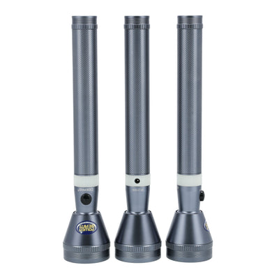 Geepas GFL51026 Rechargeable 7W T6 LED Flashlight | 3PCS Combo | 4000mAh Aluminium Torch | Up to 4 Hours Runtime | Aircraft-Grade Aluminium Body | Ergonomic Grip Design