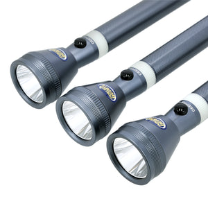 Geepas GFL51026 Rechargeable 7W T6 LED Flashlight | 3PCS Combo | 4000mAh Aluminium Torch | Up to 4 Hours Runtime | Aircraft-Grade Aluminium Body | Ergonomic Grip Design