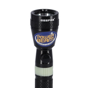 Geepas GFL51028 Rechargeable LED Flashlight | 3W CREE LED Aluminium Torch | 800-Metre Beam Distance |Aircraft-Grade Aluminium Body | Up to 1,500 Recharge Cycles