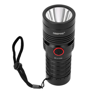 Geepas GFL51044 Waterproof LED Flashlight |  Power Bank |  3000 Lumens |  10000mAh Battery |  Powerful XHP70 LED |USB Type-C charging support | Waterproof construction