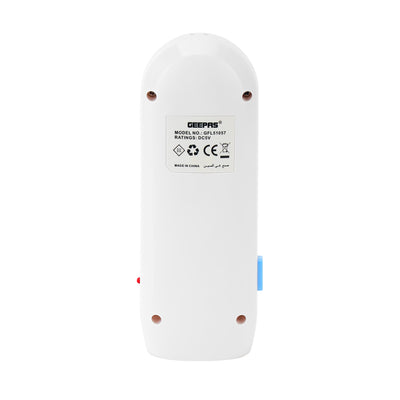 Geepas GFL51057 Rechargeable LED Flashlight | 2-in-1 Emergency Torch Design | 3.5 Hours Working| Side Light| Long-Lasting 4V Battery & Reliable Home Lighting Solution