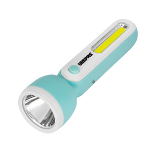 Geepas GFL51060 Rechargeable LED Torch |COB Side Light |  3.7V 800mAh Lithium Battery | Energy Efficient Design & Compact Emergency Flashlight  | 3 Hours working