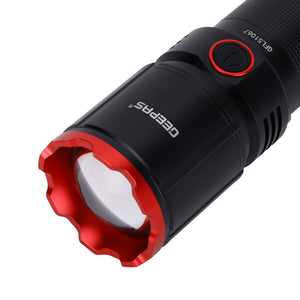 Geepas GFL51067 Rechargeable LED Flashlight |3000 Lumens |25W Power Bank Torch | 10000mAh rechargeable Li-ion battery |6063 aluminium alloy body |USB Type-C fast charging