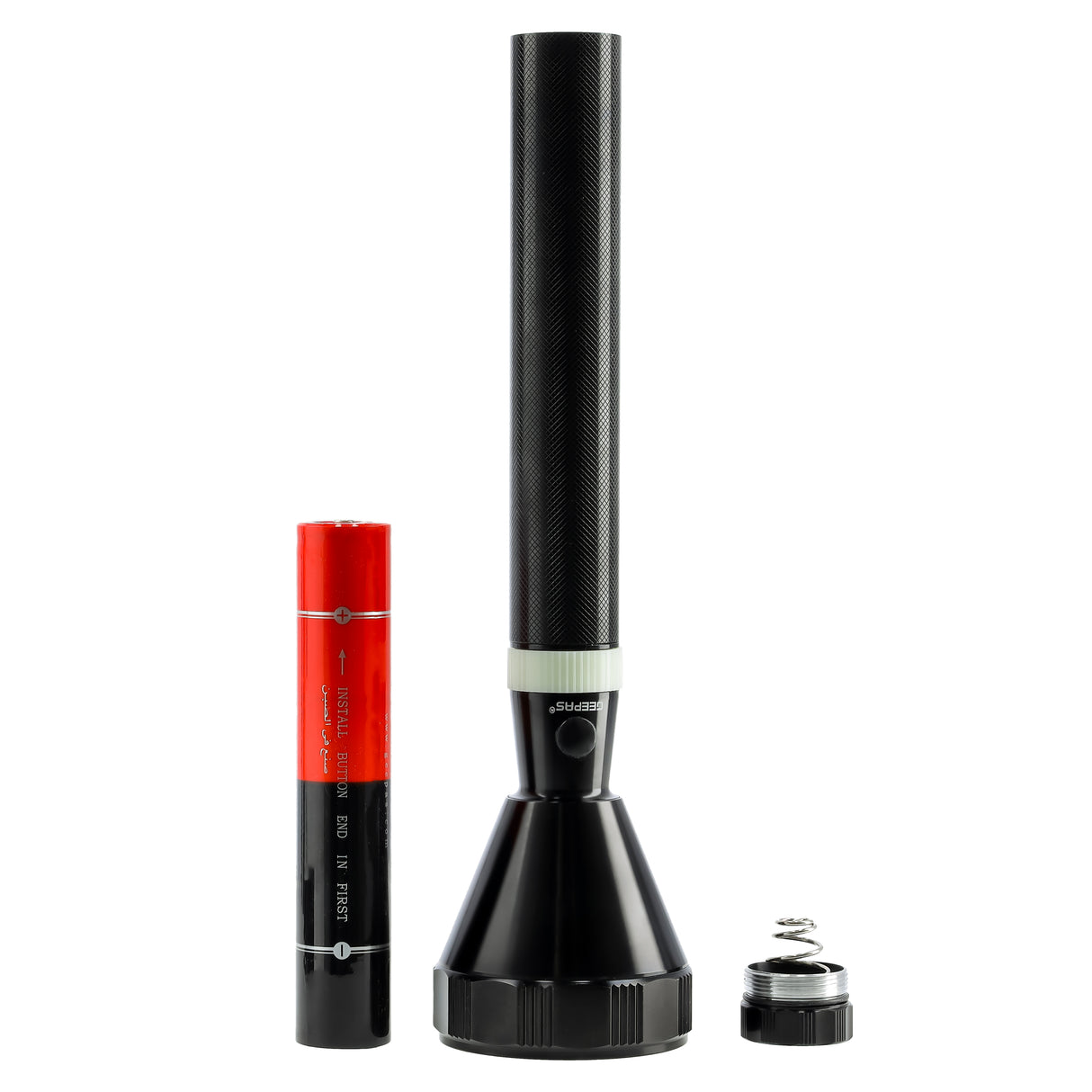 Geepas GFL51074 Rechargeable LED Flashlight | 7W T6 LED | 5000mAh Ni-CD Battery | 2000m Beam Distance | Up to 6 hours of  working time | Lifetime warranty for the T6 LED