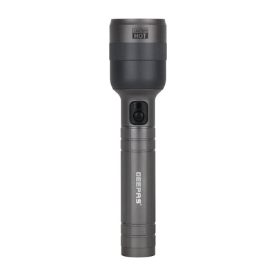 Geepas Digital Zoomable LED Flashlight- GFL51081Z/ 60W Laser High-Power LEDs, Perfect for Indoor and Outdoor Use, 15 Hours Continuous Working, 2 Modes