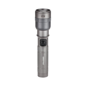Geepas Zoomable LED Flashlight- GFL51095Z/ 20W, Perfect for Indoor and Outdoor Use, 10 Hours Continuous Working/Lithium Battery, 1500 Lumens/ Black, Lifetime Warranty