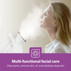 Geepas GFS63041 Facial Steamer | 280W Nano-Iconic Facial Steaming Device | 100ml Water Tank| One-Touch Operation| Rapid Mist in 50 Sec & Auto Shut-Off| 2 Years Warranty