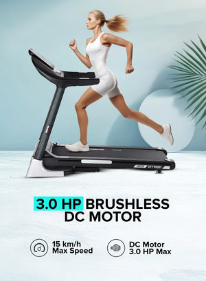 Geepas Foldable Hydraulic Treadmill- GFT90001/ with 12 Modes, 15 Levels Auto Incline, Perfect for Home Workouts, Gym Training, Weight Loss/ Black