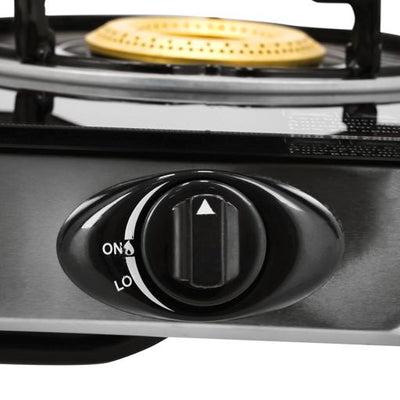 Geepas GGC31027 Gas Cooker | 2 High-Efficiency Brass Burners with Tempered Glass Top| Automatic Ignition| Strong & Durable Design| Easy to Clean| 2 Years Warranty