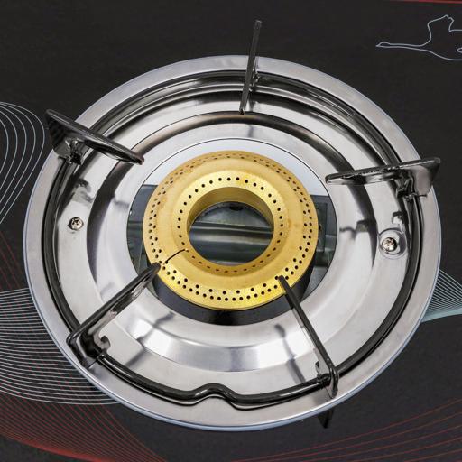 Geepas GGC31027 Gas Cooker | 2 High-Efficiency Brass Burners with Tempered Glass Top| Automatic Ignition| Strong & Durable Design| Easy to Clean| 2 Years Warranty